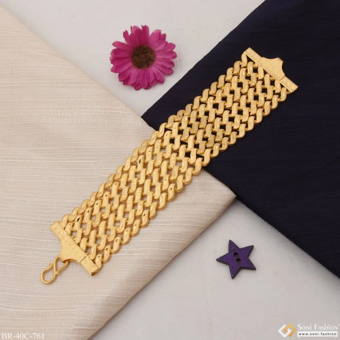 1 Gram Gold Plated Lovely Design High-quality Pokal Bracelet For Men - Style C761