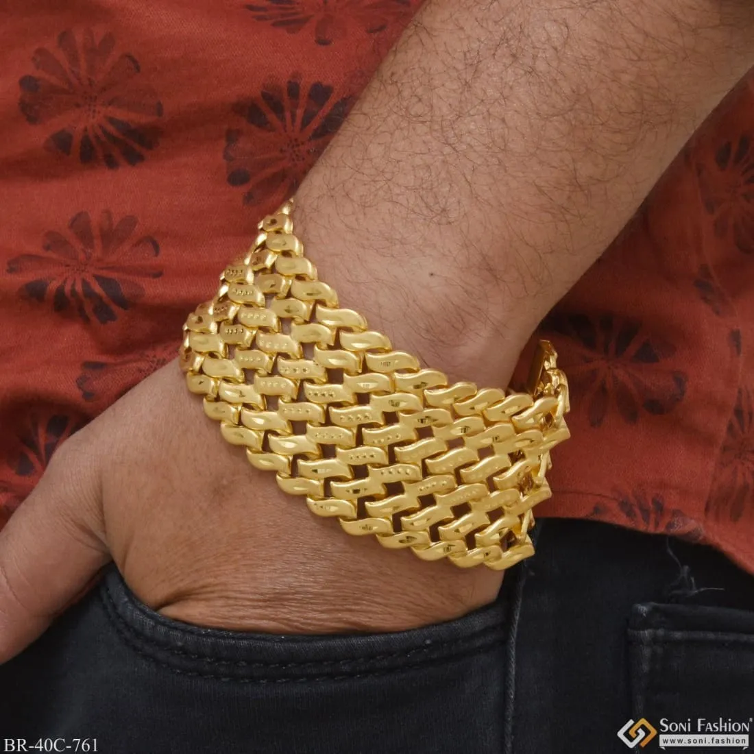 1 Gram Gold Plated Lovely Design High-quality Pokal Bracelet For Men - Style C761