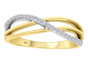 10k Two Tone Gold Diamond Ring