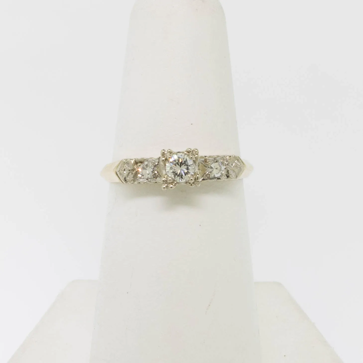 14K Yellow and White Gold Wedding Set .45CTTW Size 6.25 (Estate Jewelry)