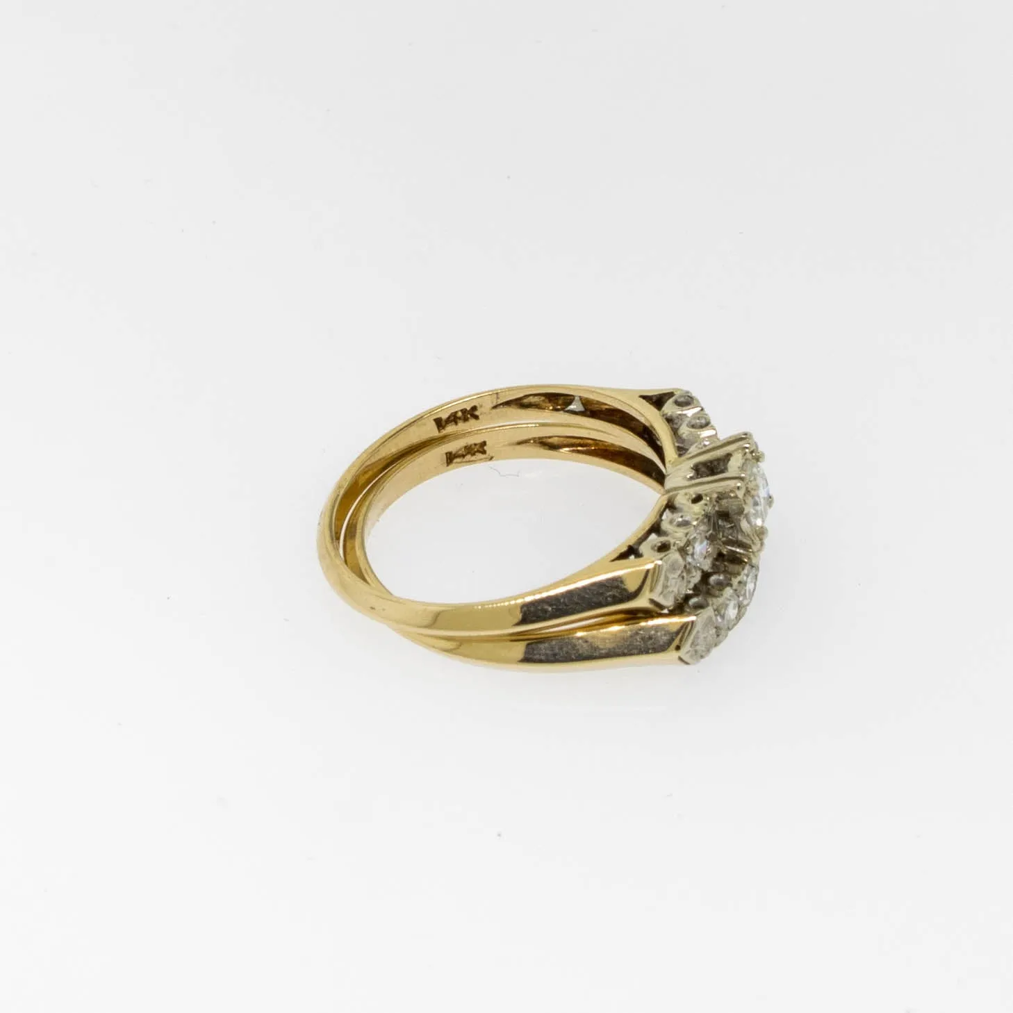 14K Yellow and White Gold Wedding Set .45CTTW Size 6.25 (Estate Jewelry)