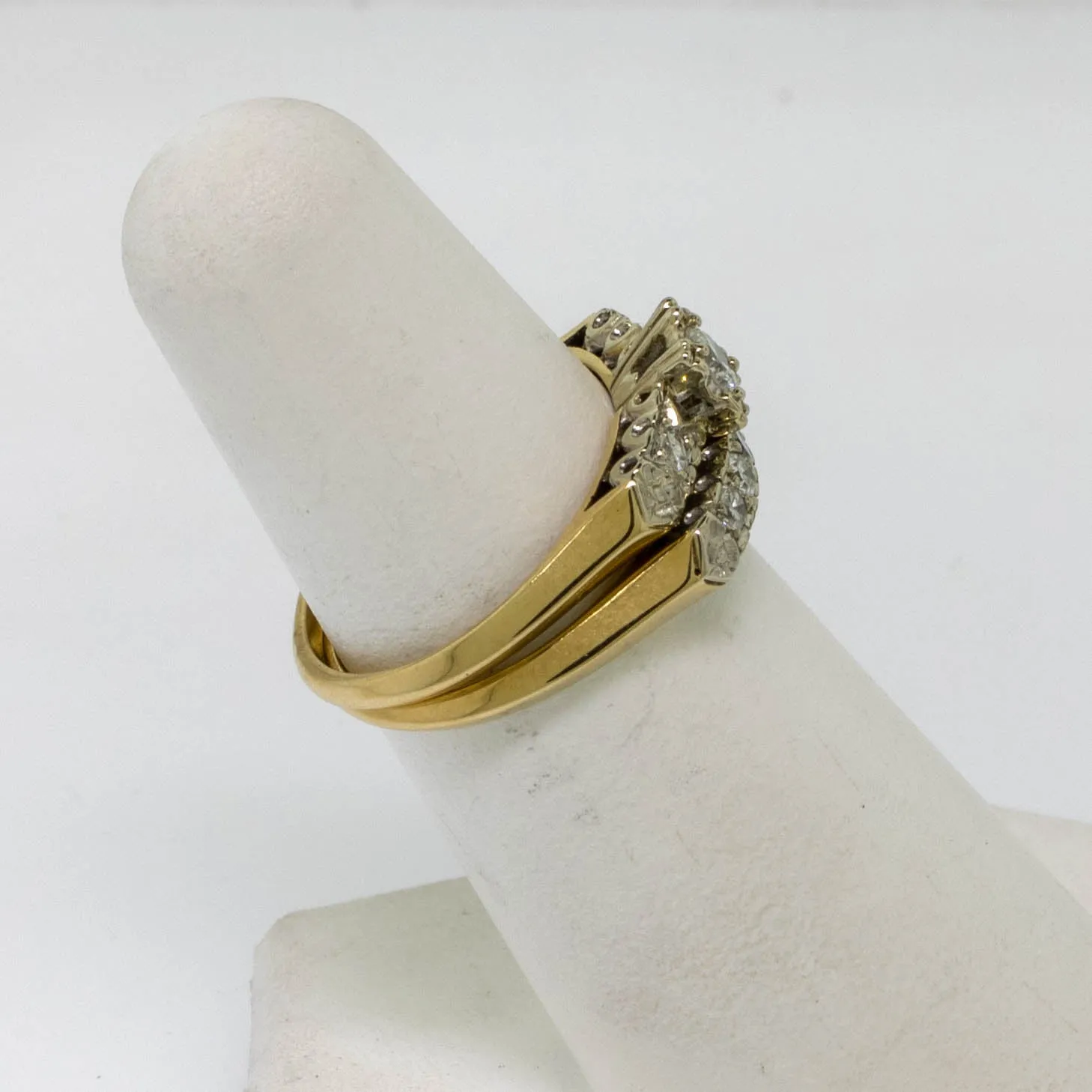14K Yellow and White Gold Wedding Set .45CTTW Size 6.25 (Estate Jewelry)