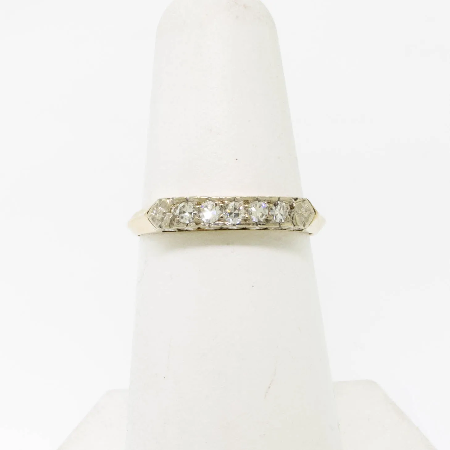 14K Yellow and White Gold Wedding Set .45CTTW Size 6.25 (Estate Jewelry)