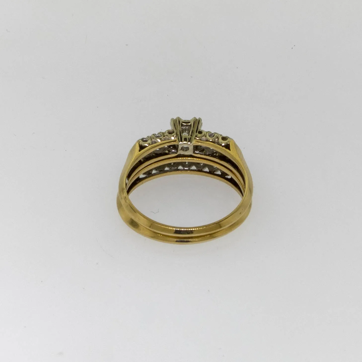 14K Yellow and White Gold Wedding Set .45CTTW Size 6.25 (Estate Jewelry)