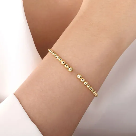 14K Yellow Gold Bujukan Top Open Bangle