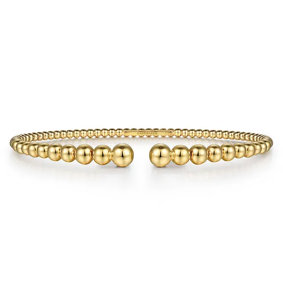 14K Yellow Gold Bujukan Top Open Bangle