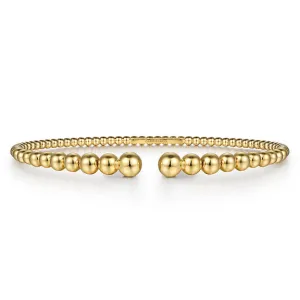 14K Yellow Gold Bujukan Top Open Bangle