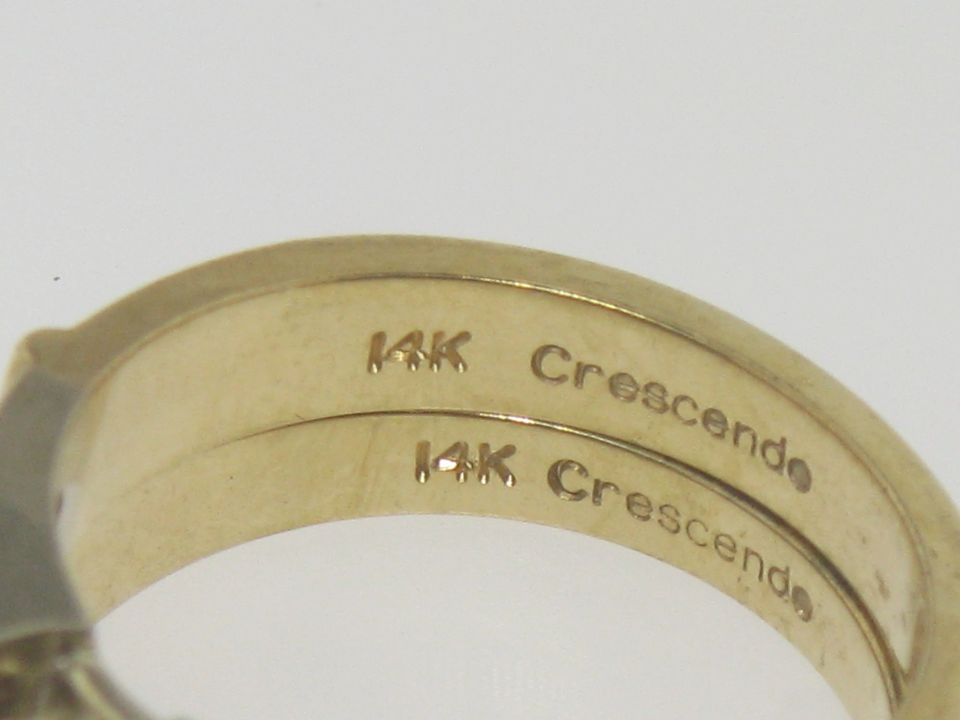 14k Yellow Gold Diamond Wedding Set Complimentary Mounting Size 6.75