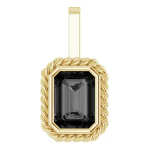 14K Yellow Gold Natural Black Onyx Men's Pendant