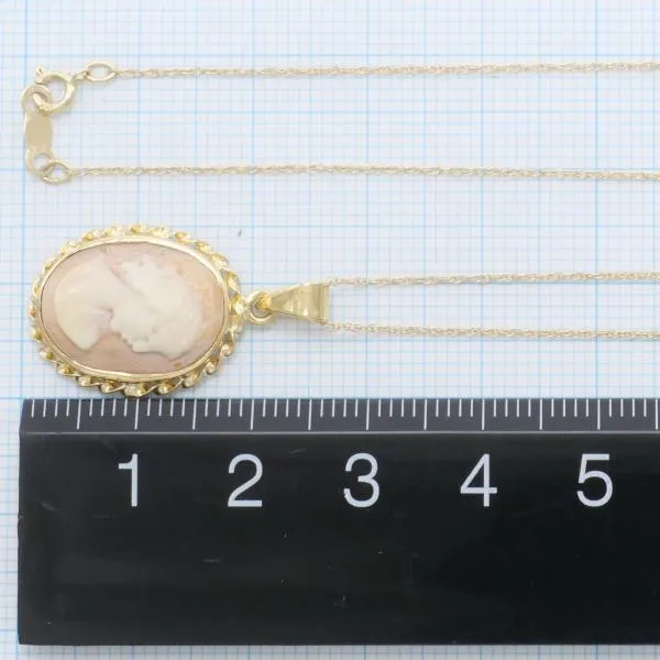 14K Yellow Gold Shell Cameo Necklace