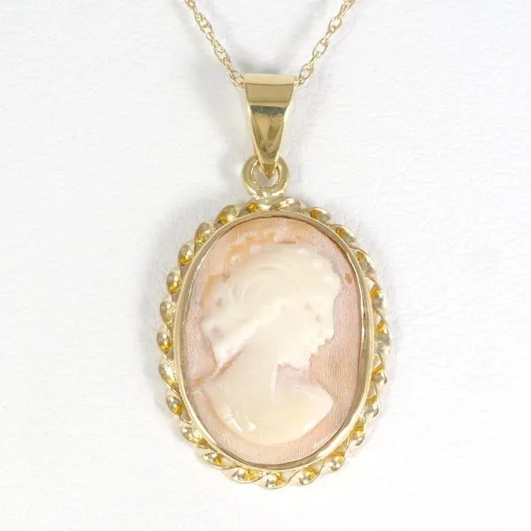 14K Yellow Gold Shell Cameo Necklace