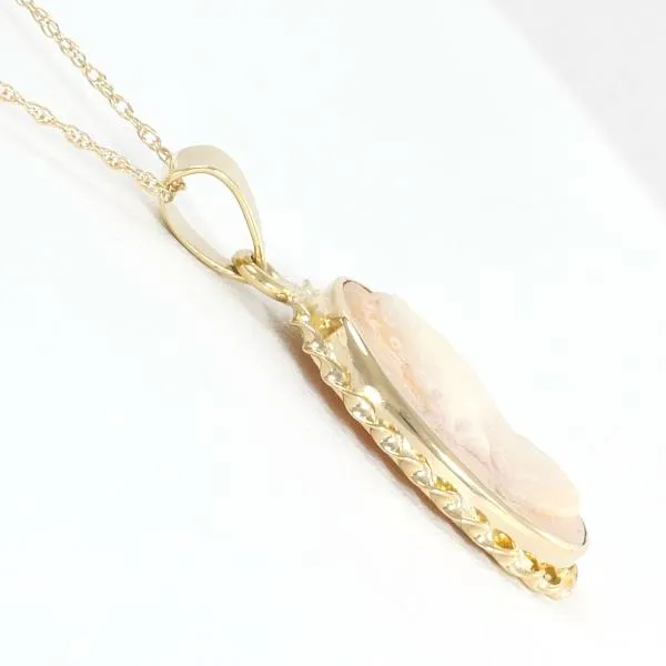 14K Yellow Gold Shell Cameo Necklace