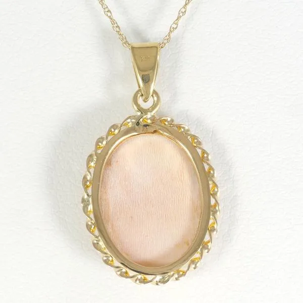 14K Yellow Gold Shell Cameo Necklace