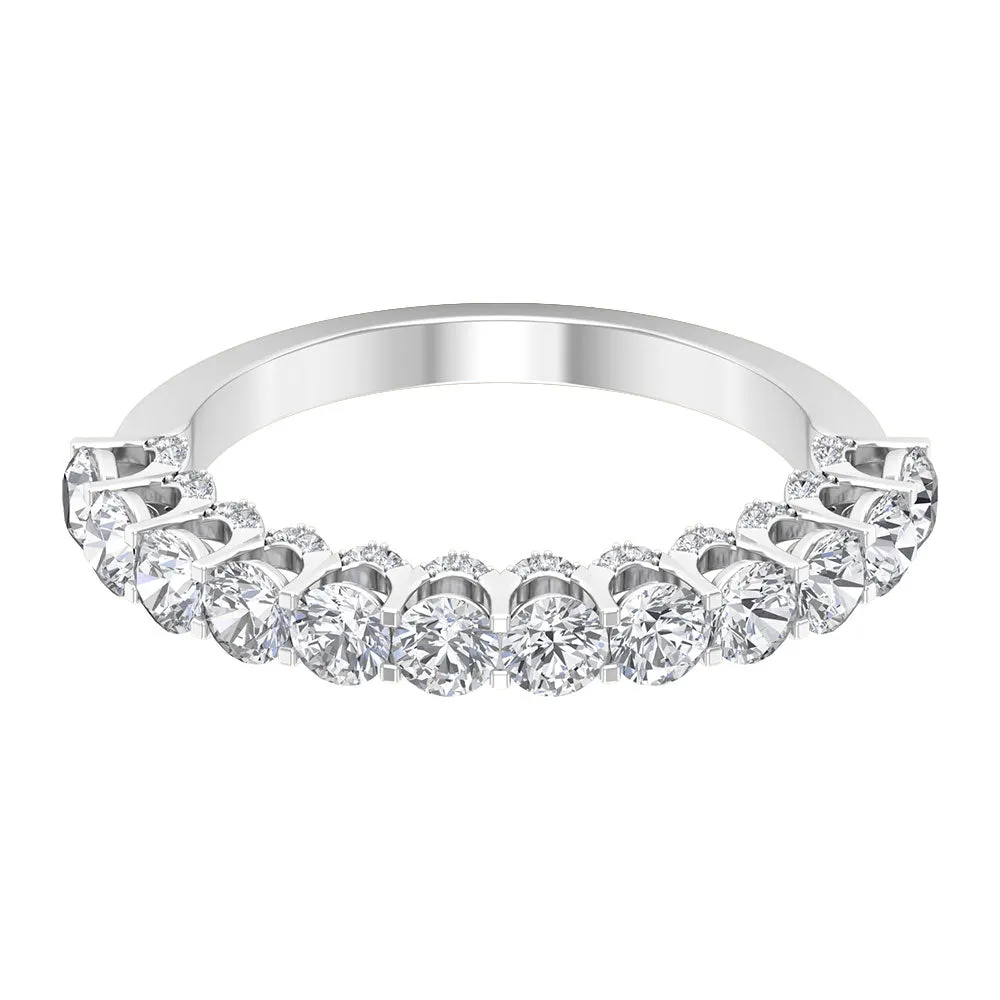 2 CT Round Cut Diamond and Gold Half Eternity Ring