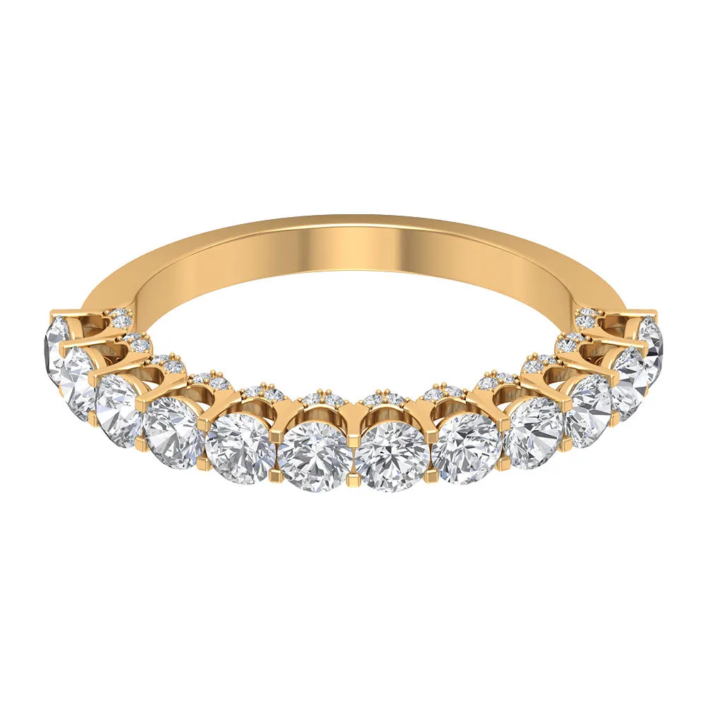 2 CT Round Cut Diamond and Gold Half Eternity Ring