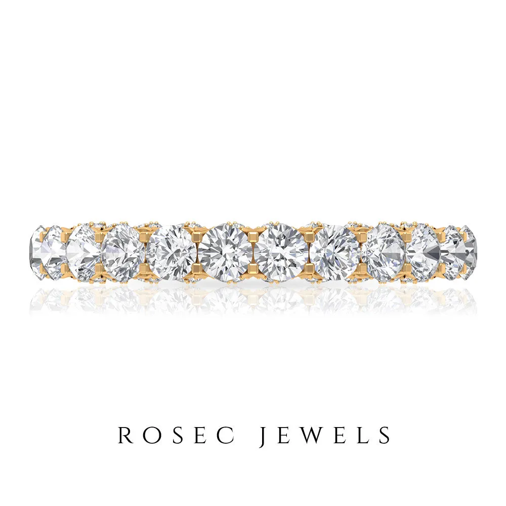 2 CT Round Cut Diamond and Gold Half Eternity Ring