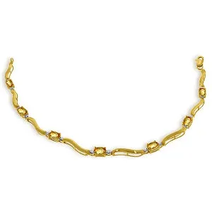 2.01 Carat 14K Solid Yellow Gold Tennis Bracelet Diamond Citrine
