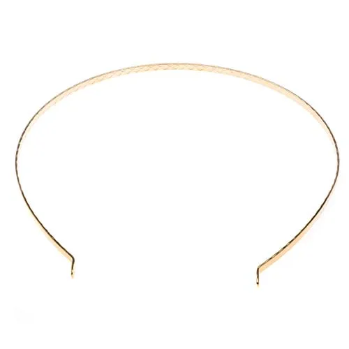 22K Gold Plated Metal Tiara Headband Frame - Fun Craft Beading Project 5.5 Inches (1 pcs)