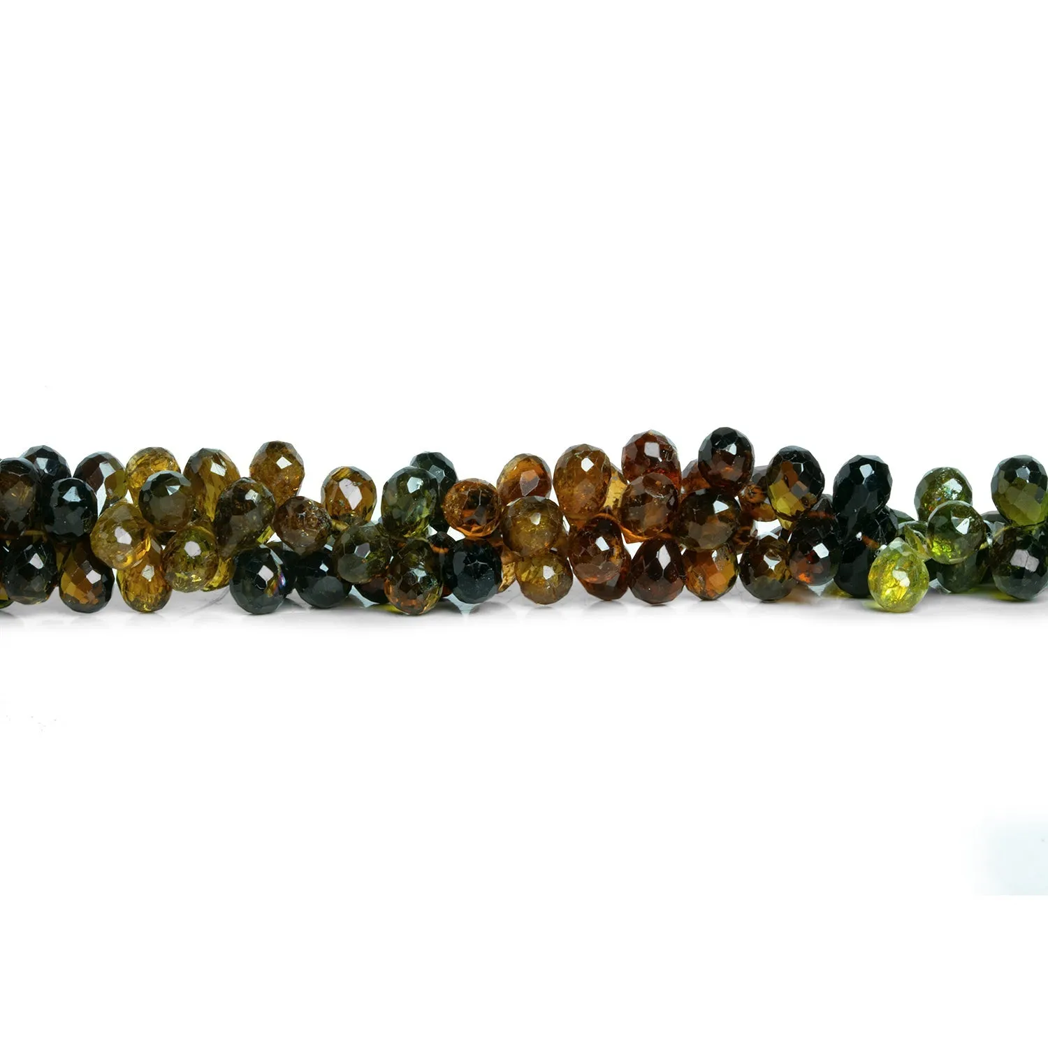 5x4mm Multicolor Tourmaline Faceted Teardrops 8.5 inch 93 beads