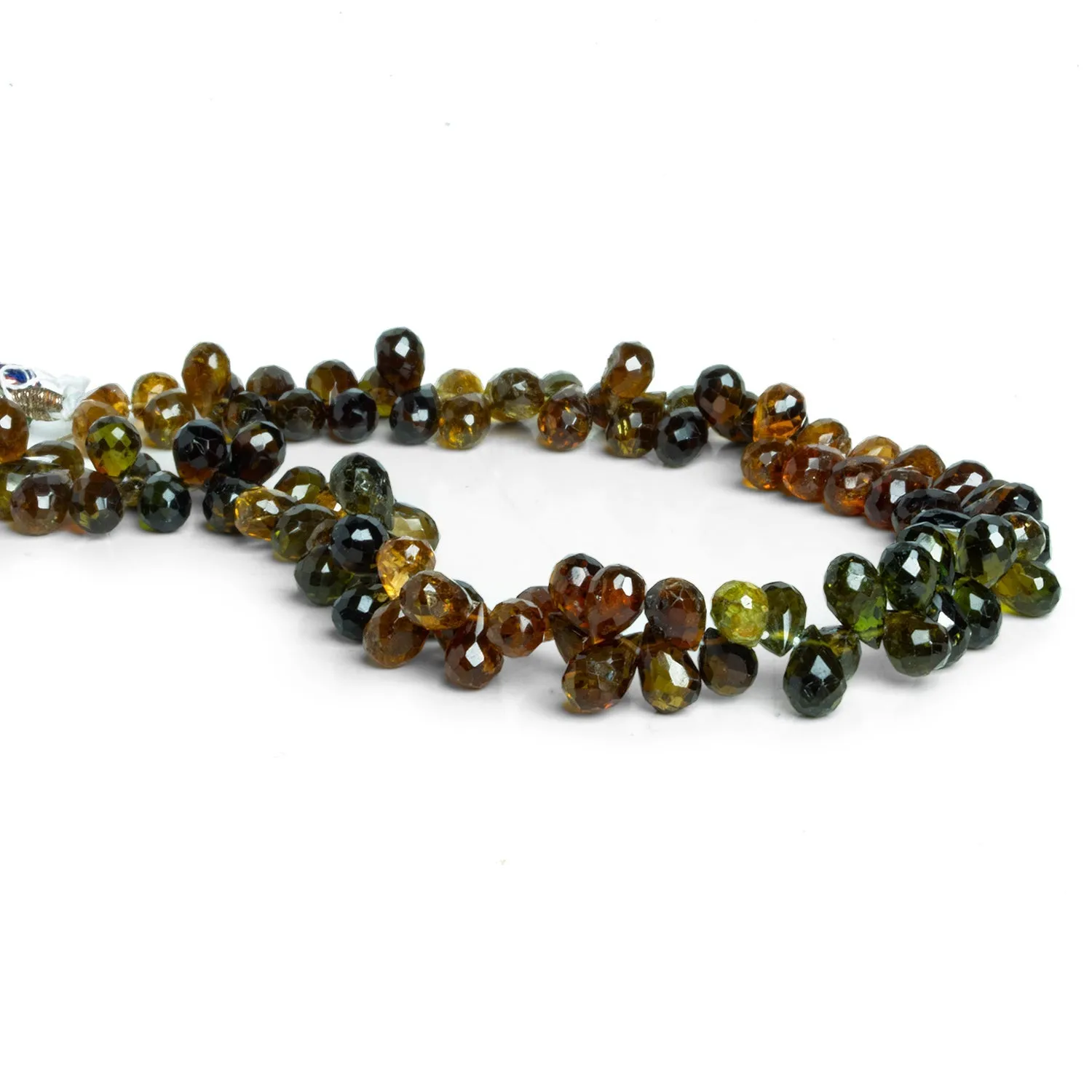 5x4mm Multicolor Tourmaline Faceted Teardrops 8.5 inch 93 beads
