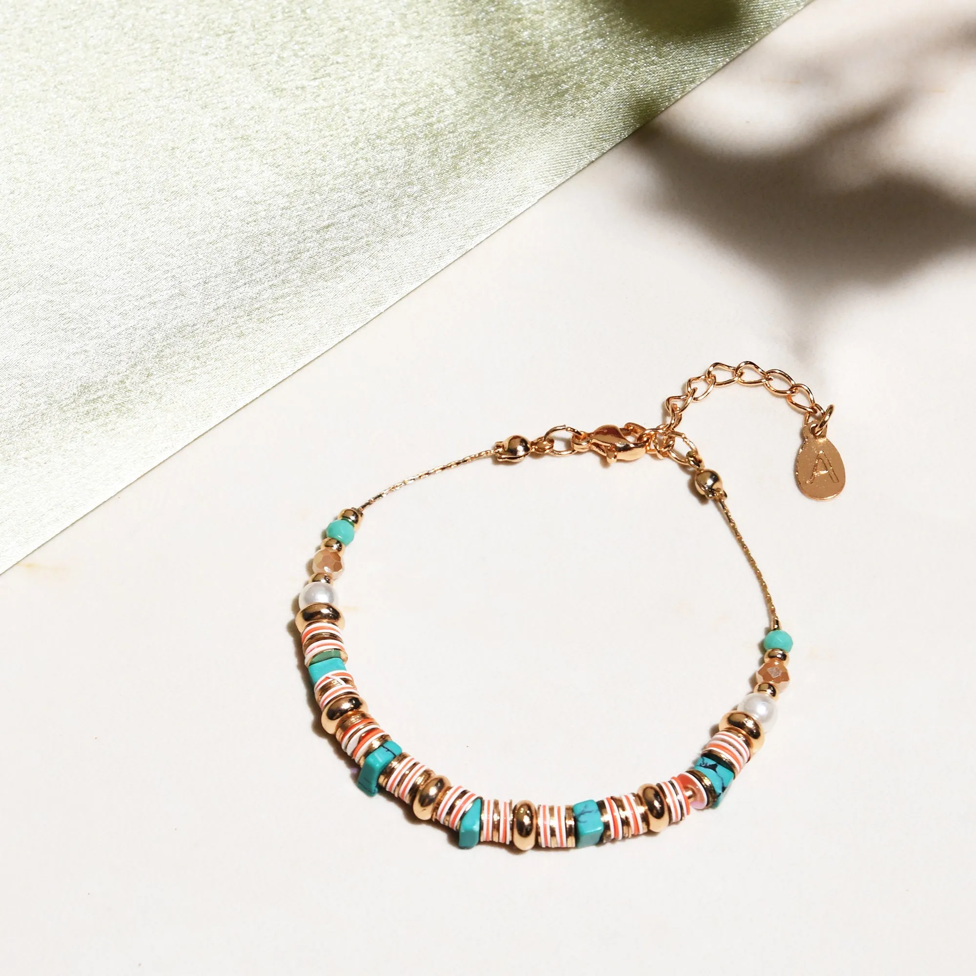 Accessorize London Women's Blue Beaded Clasp Bracelet