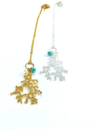 Adelie Coral Fan Necklace - Final Sale