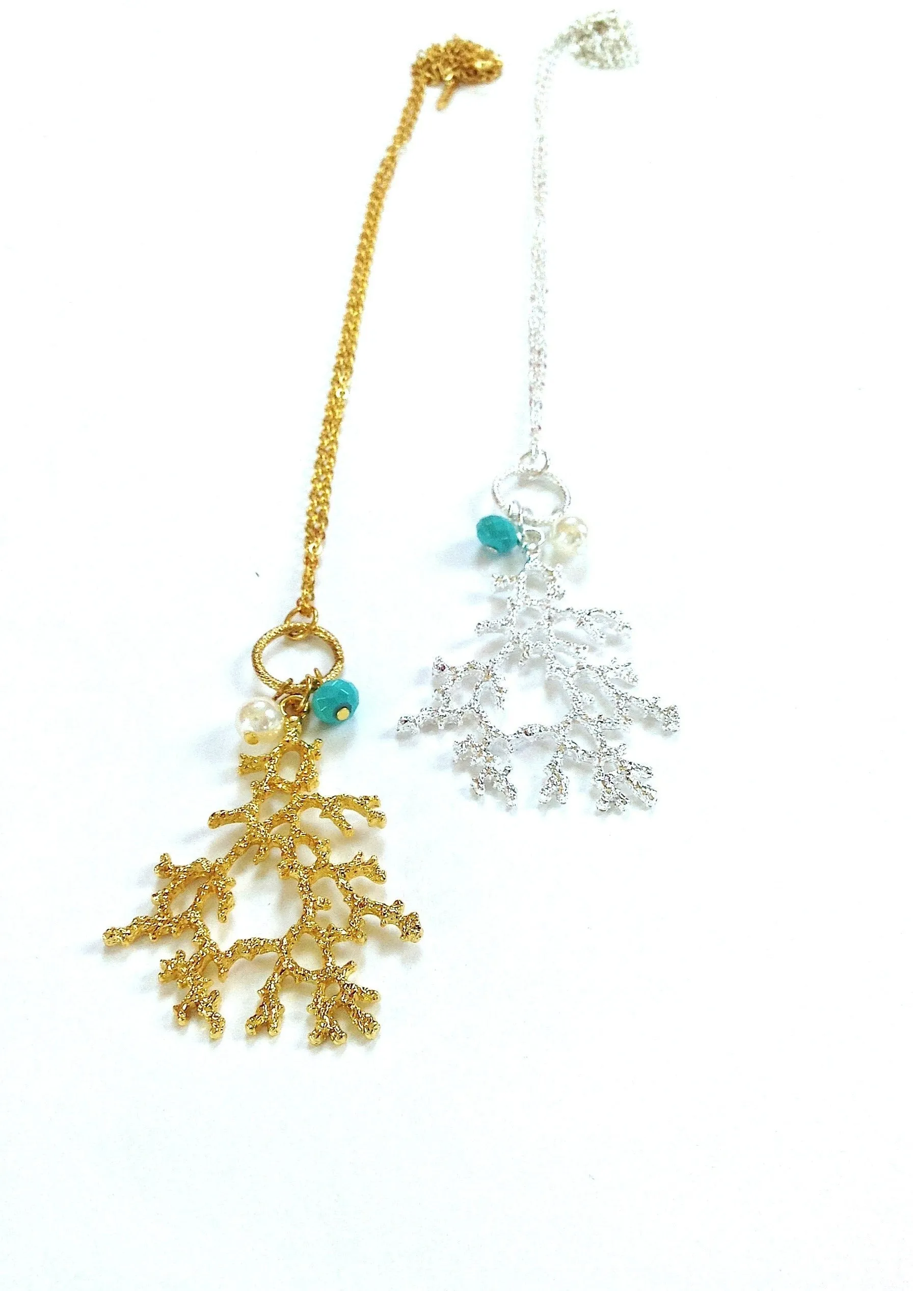 Adelie Coral Fan Necklace - Final Sale
