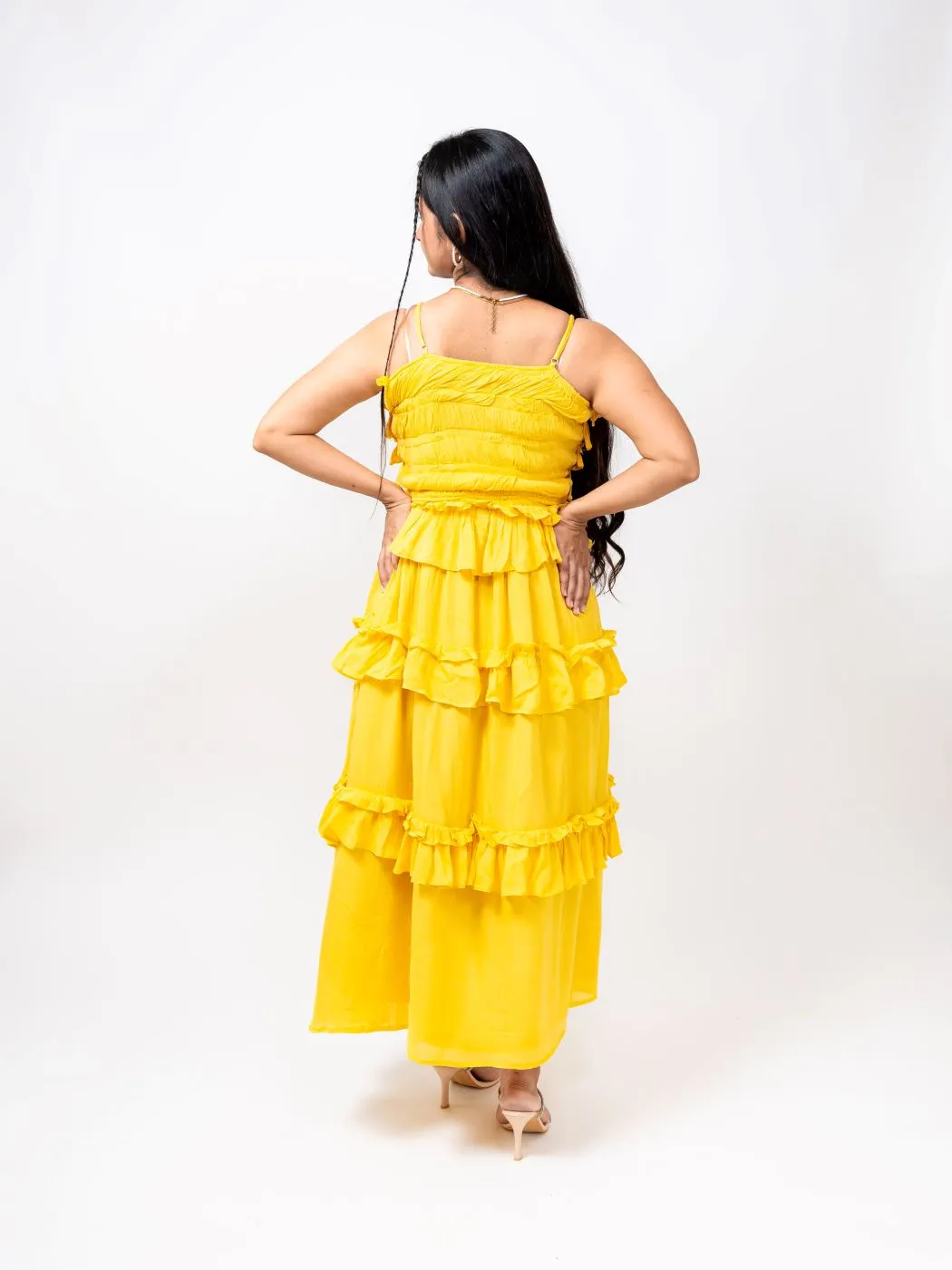 AMBER FRILLED TWO-PIECE SET