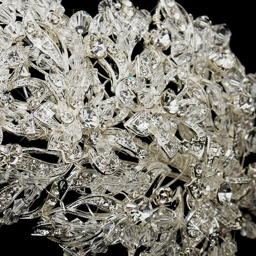 Antique Silver Swarovskii Crystal Side Accented Headband