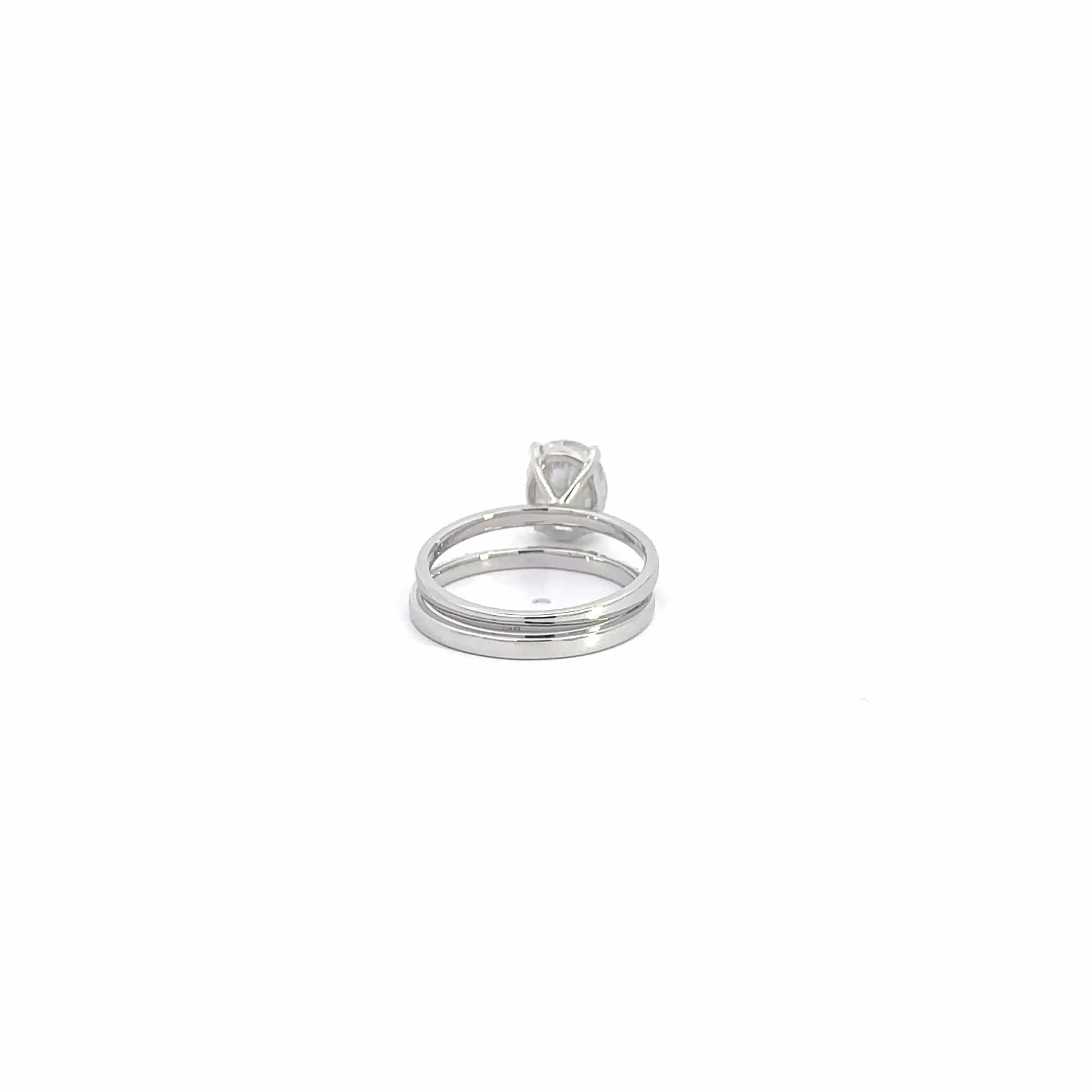 Baikalla™ 14k White Gold Oval Moissanite Diamond 2 in 1 Engagement Ring