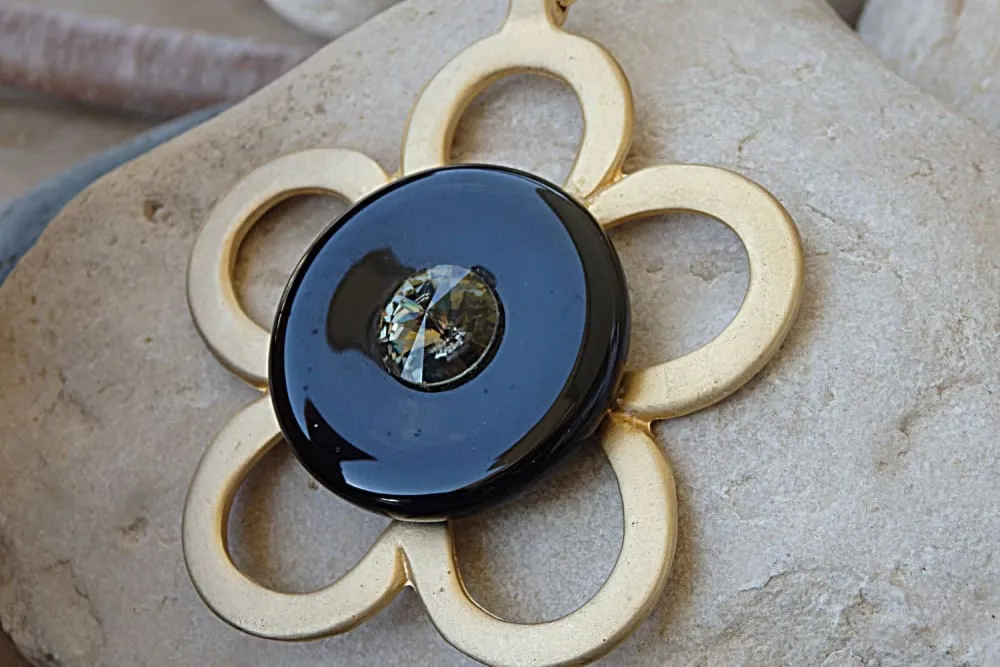 Black onyx big pendant