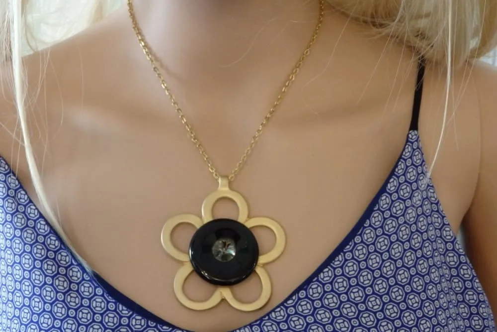 Black onyx big pendant