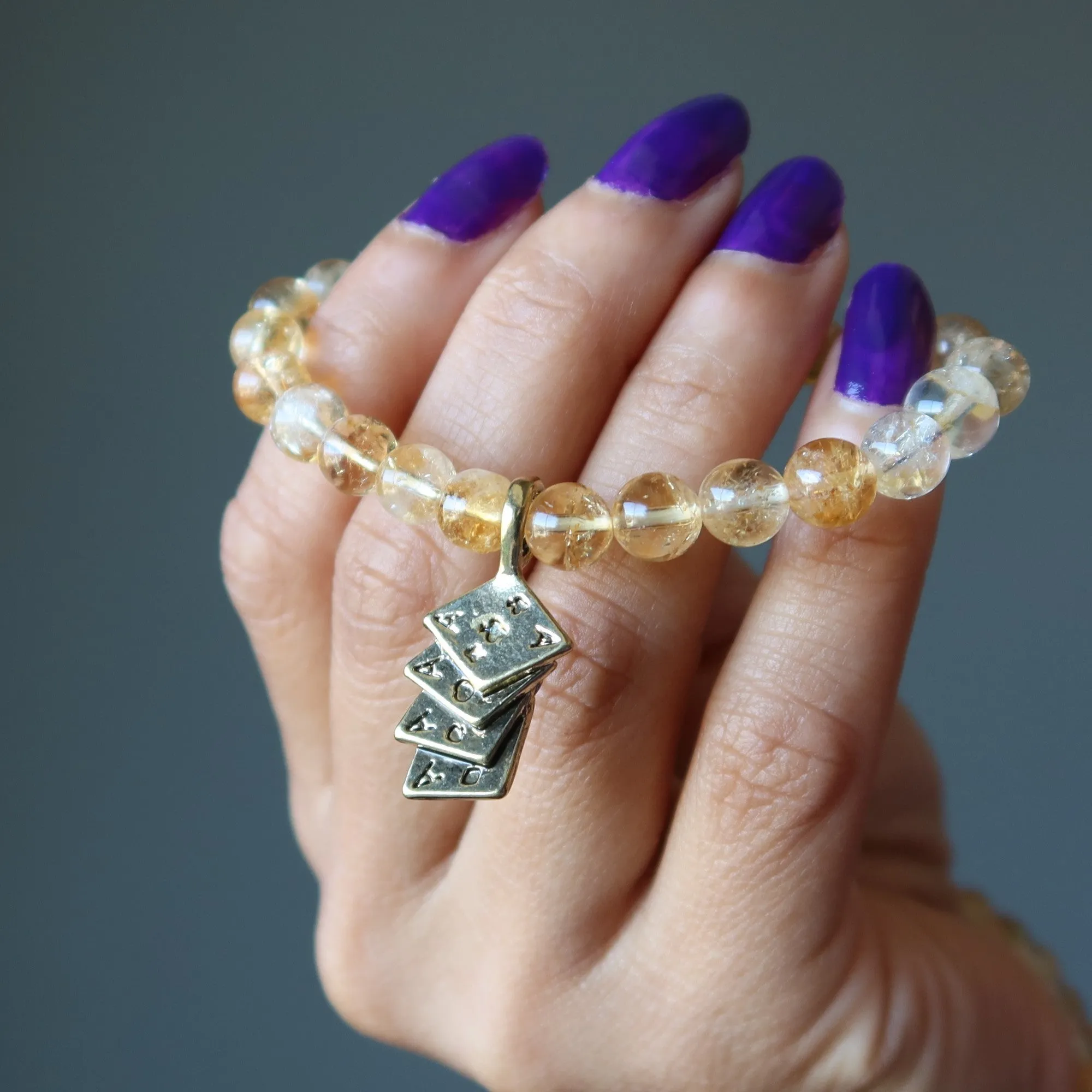 Citrine Bracelet Four Aces Lucky Fortune