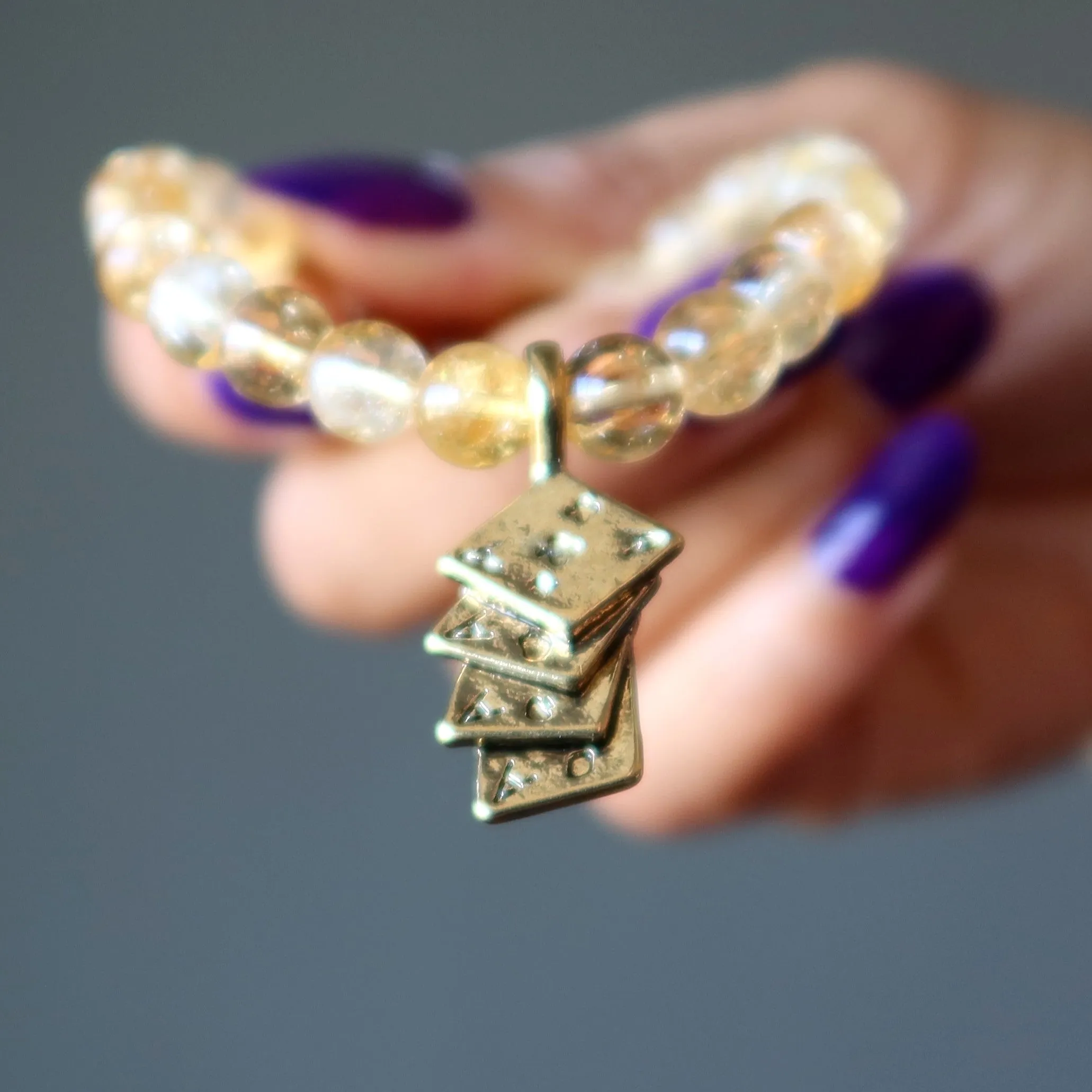 Citrine Bracelet Four Aces Lucky Fortune