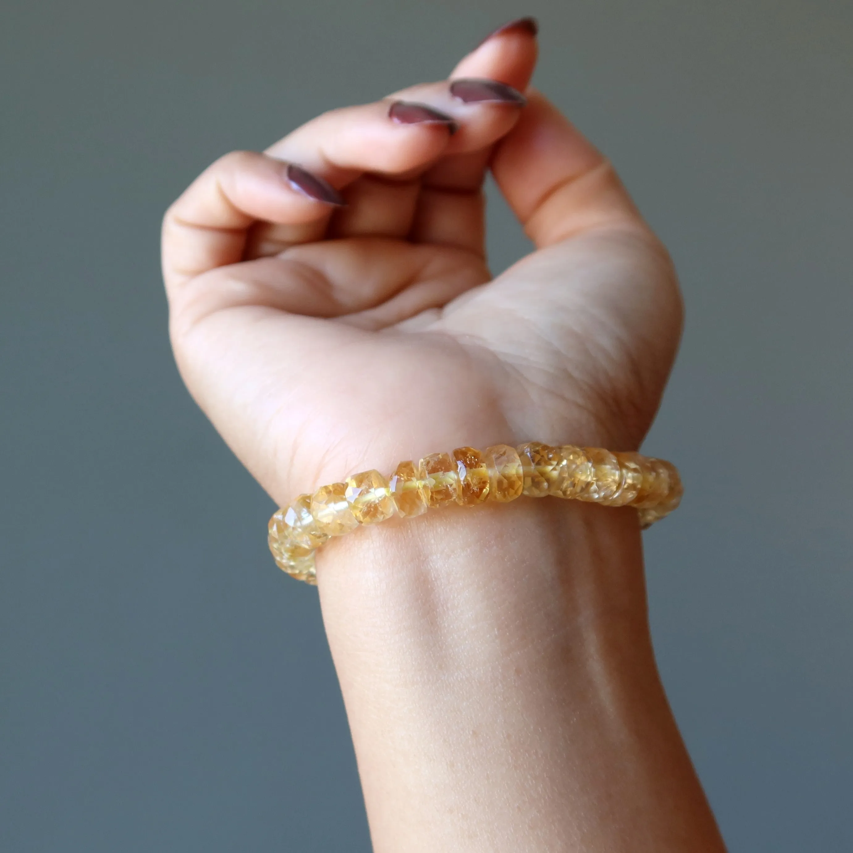 Citrine Bracelet Lucky Shaker Money Maker Faceted Yellow Gem