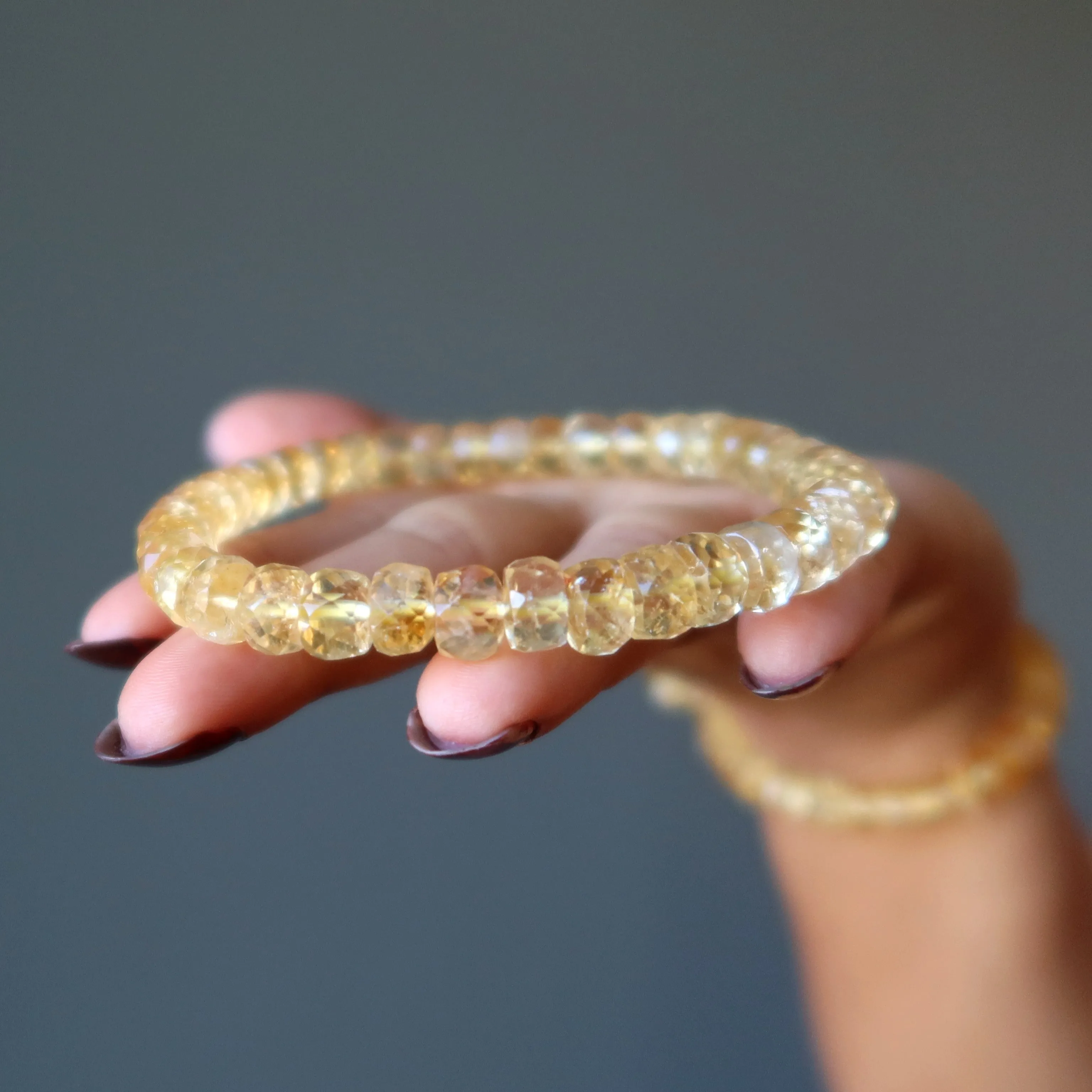 Citrine Bracelet Lucky Shaker Money Maker Faceted Yellow Gem
