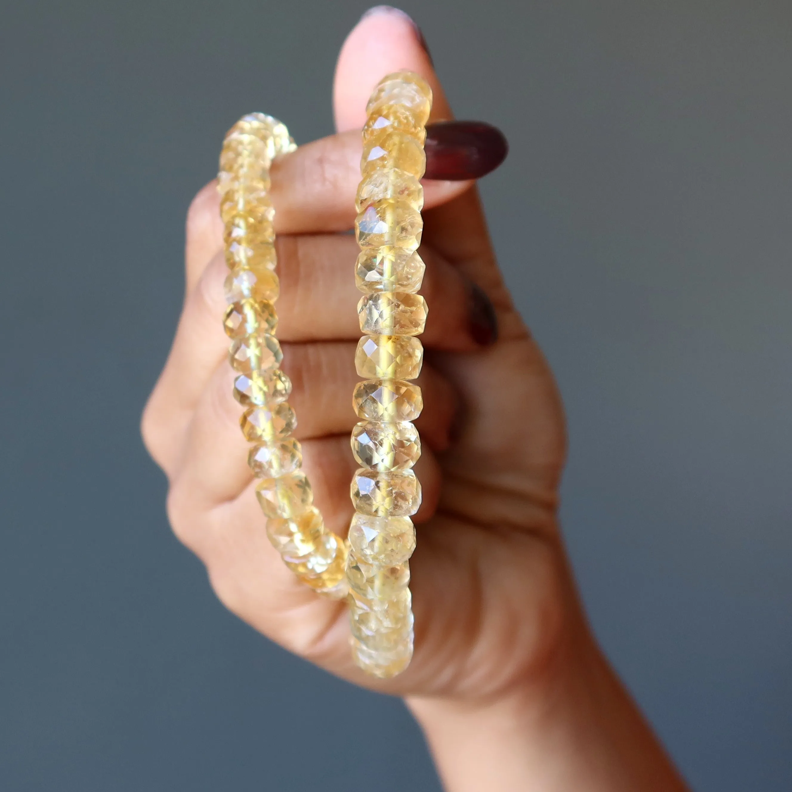 Citrine Bracelet Lucky Shaker Money Maker Faceted Yellow Gem