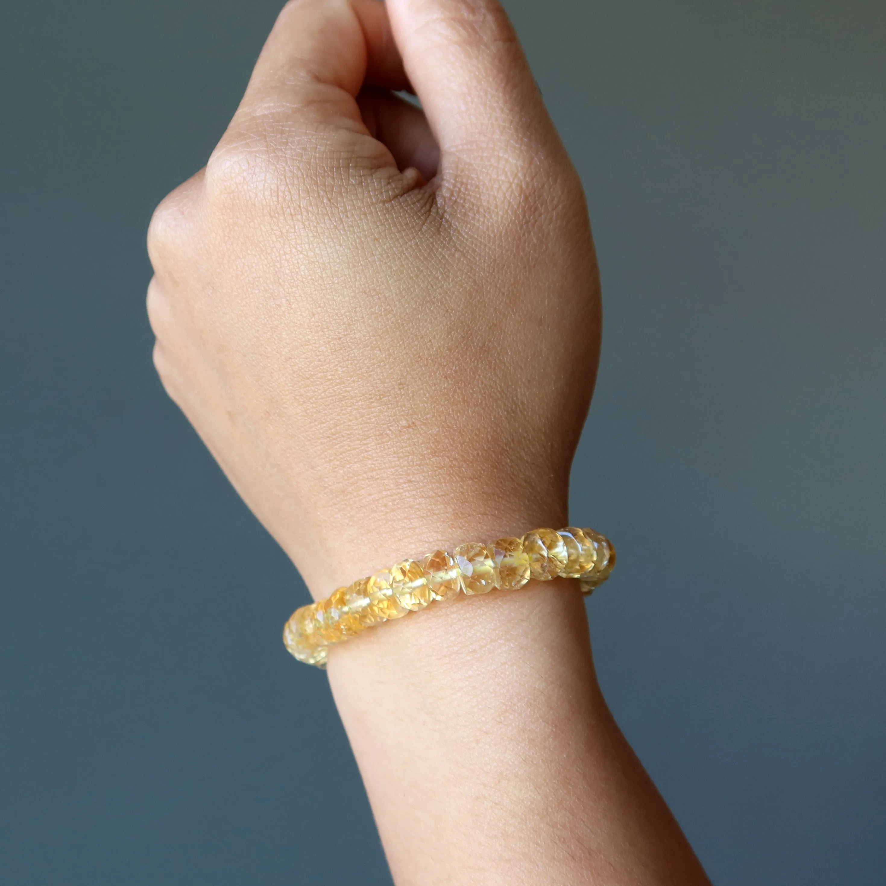 Citrine Bracelet Lucky Shaker Money Maker Faceted Yellow Gem
