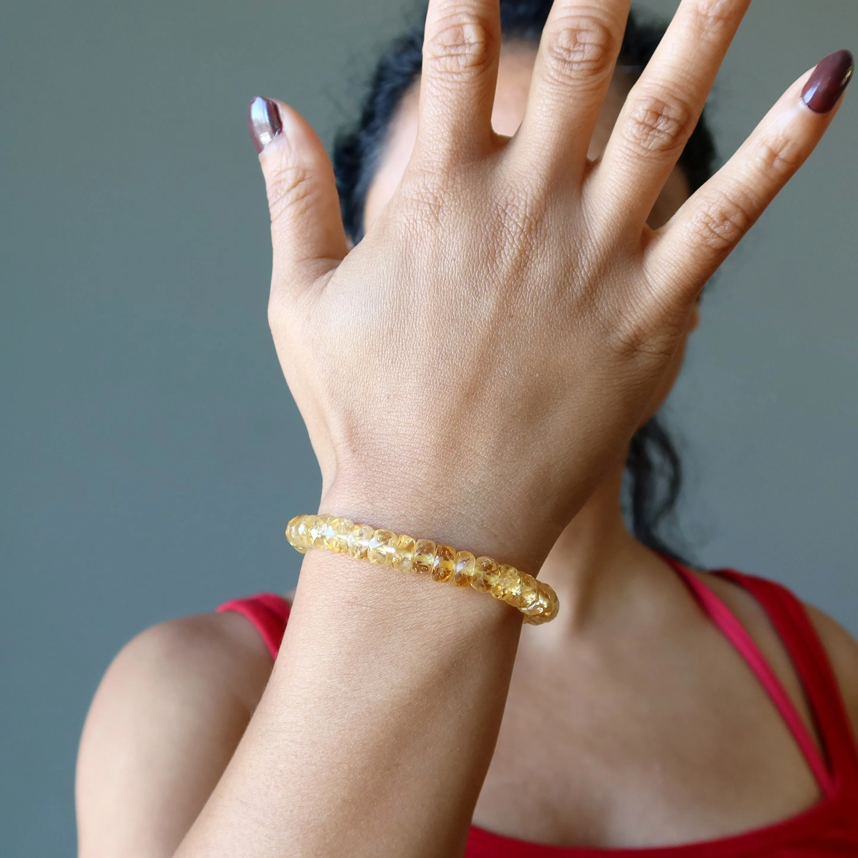 Citrine Bracelet Lucky Shaker Money Maker Faceted Yellow Gem
