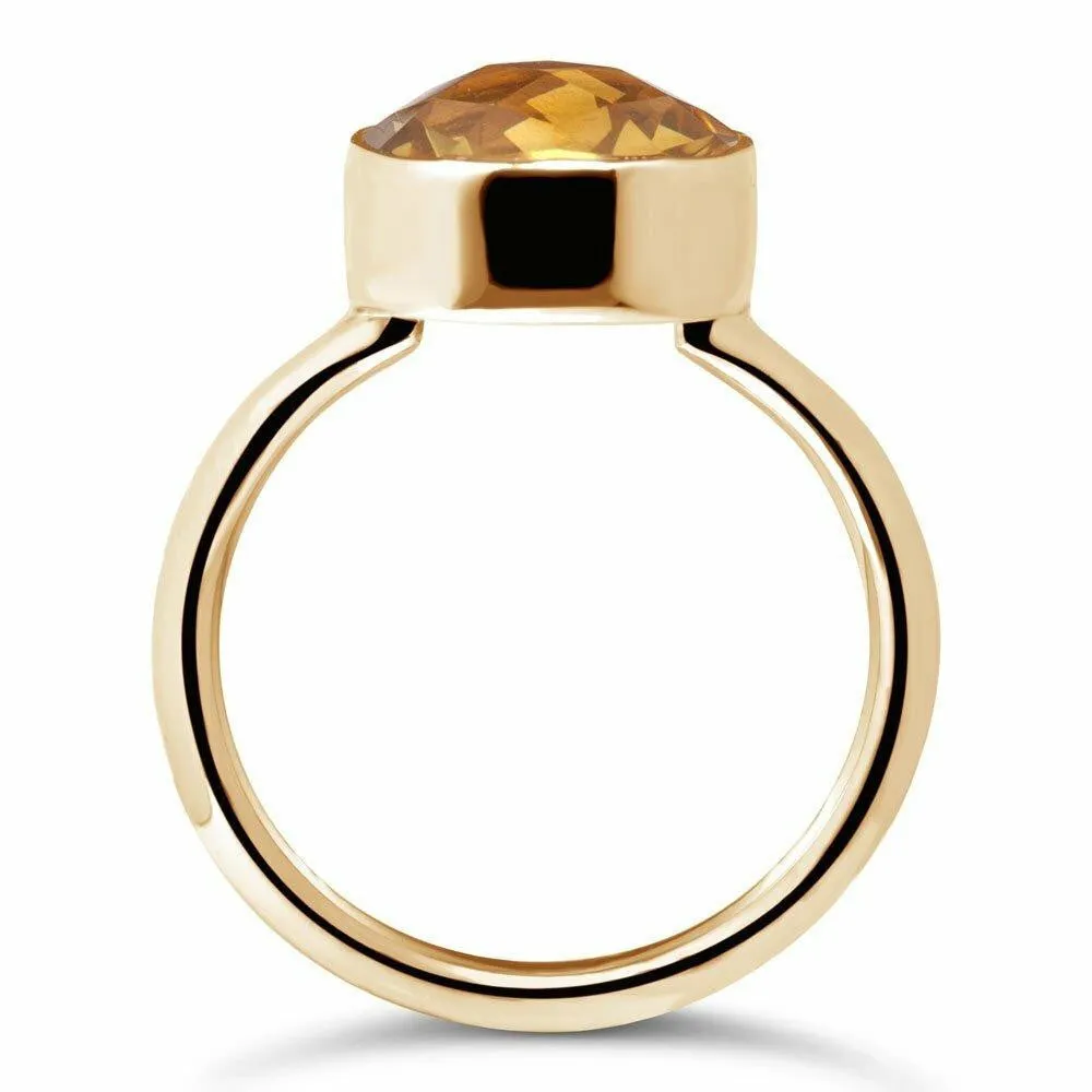 Citrine Cocktail Ring | Gold