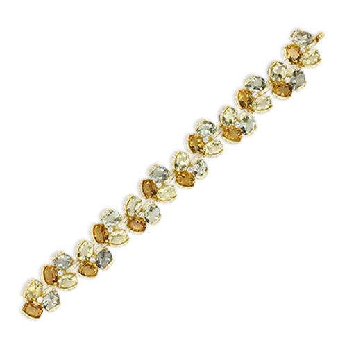 Citrine, Lemon Quartz & Prasiolite Bracelet
