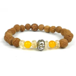 Citrine Padme Hum Wrist Mala Bracelet Global Groove