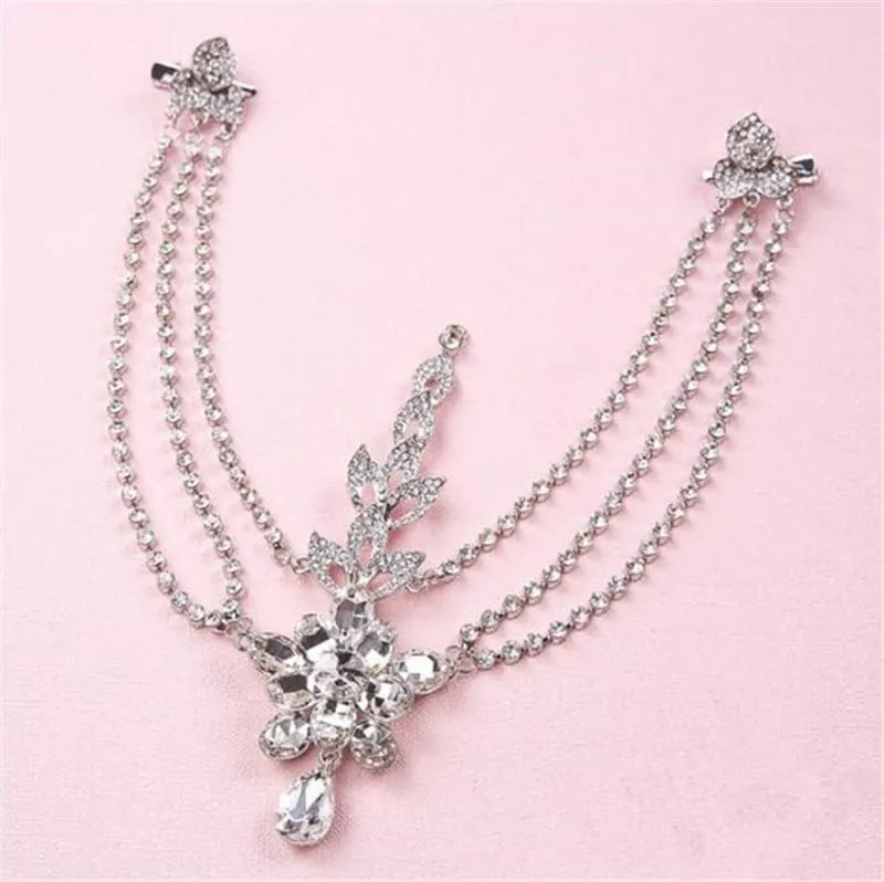 Clear Crystal Dangle Handmade Tiaras | Bridelily
