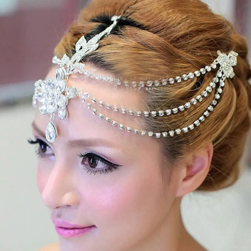 Clear Crystal Dangle Handmade Tiaras | Bridelily