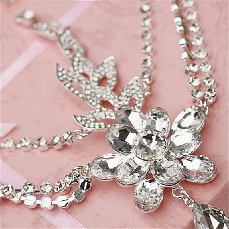 Clear Crystal Dangle Handmade Tiaras | Bridelily