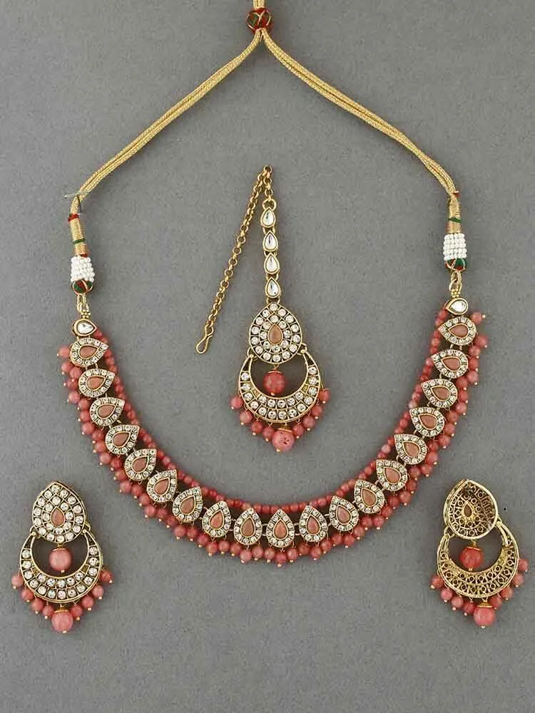 Coral Hansika Necklace Set