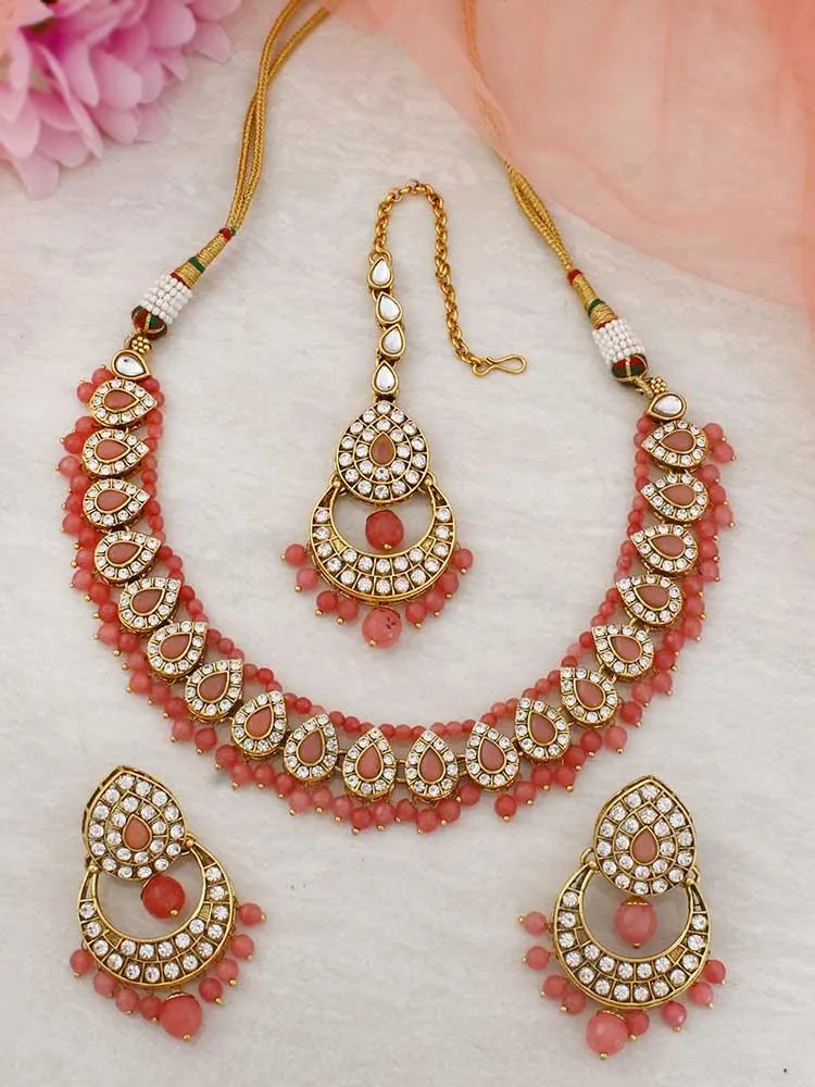 Coral Hansika Necklace Set
