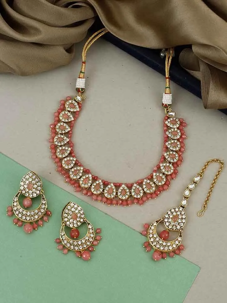 Coral Hansika Necklace Set