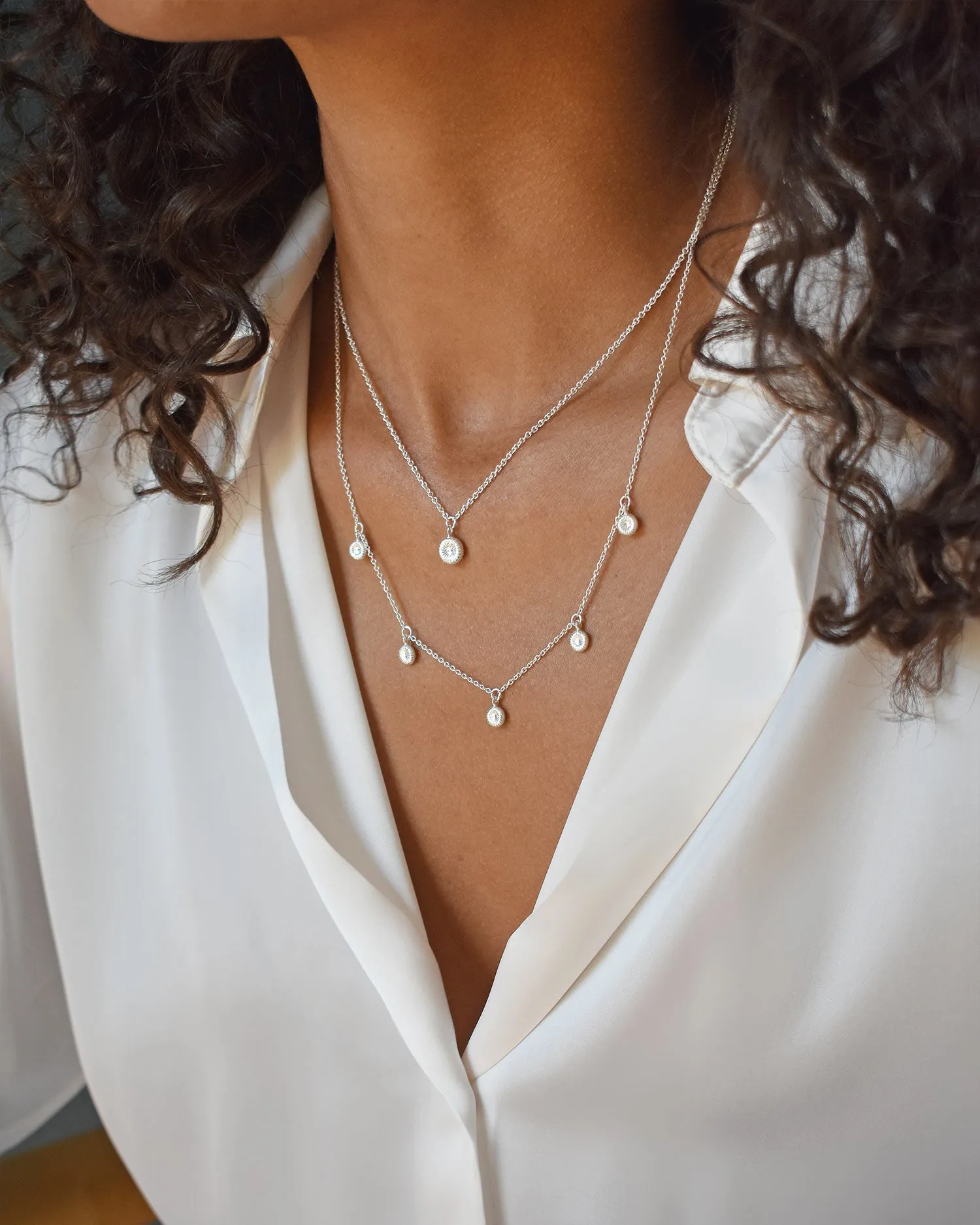 Coral small necklace silver