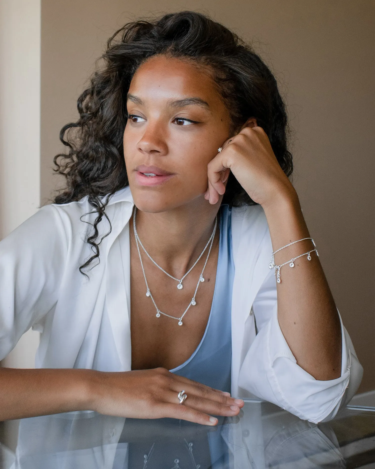 Coral small necklace silver